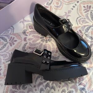 Madden Girl Black Patent Mary Jane Loafers